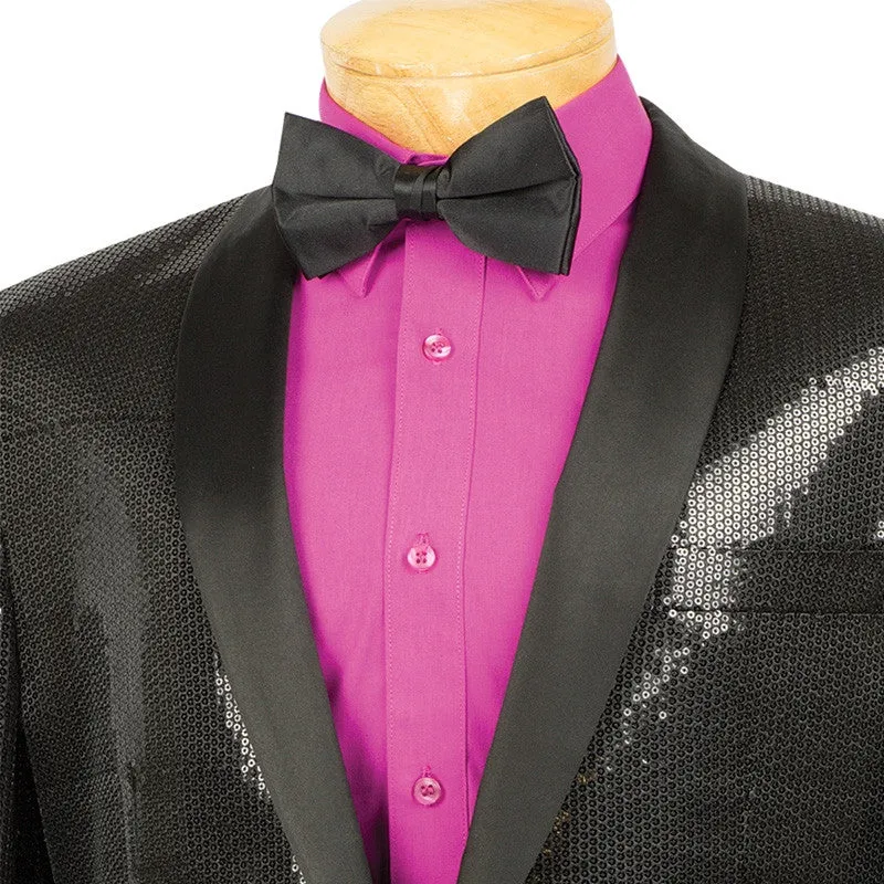 Spotlight Collection - Regular Fit Black Sequins Party Jacket