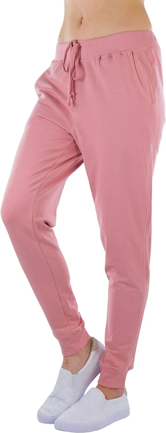 ToBeInStyle Women's Solid Print French Terry Jogger Pants