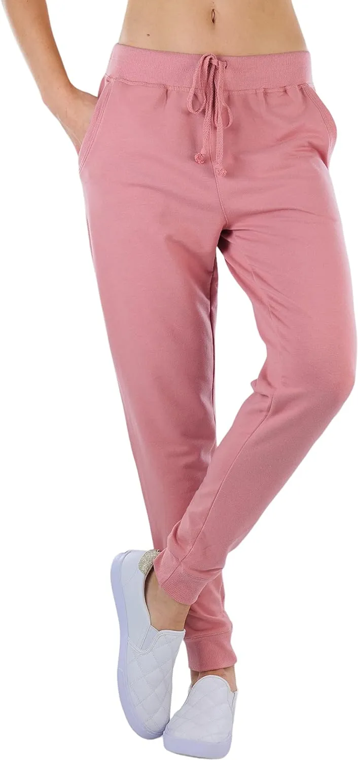 ToBeInStyle Women's Solid Print French Terry Jogger Pants