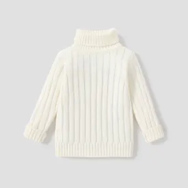 Toddler Girl/Boy Turtleneck Ribbed Knit Sweater