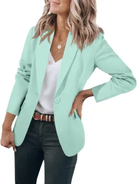 Womens Blazers Dressy Casual Blazers Open Front Long Sleeve Work Office Suit Jackets Lightweight Slim Fit Jackets Coat