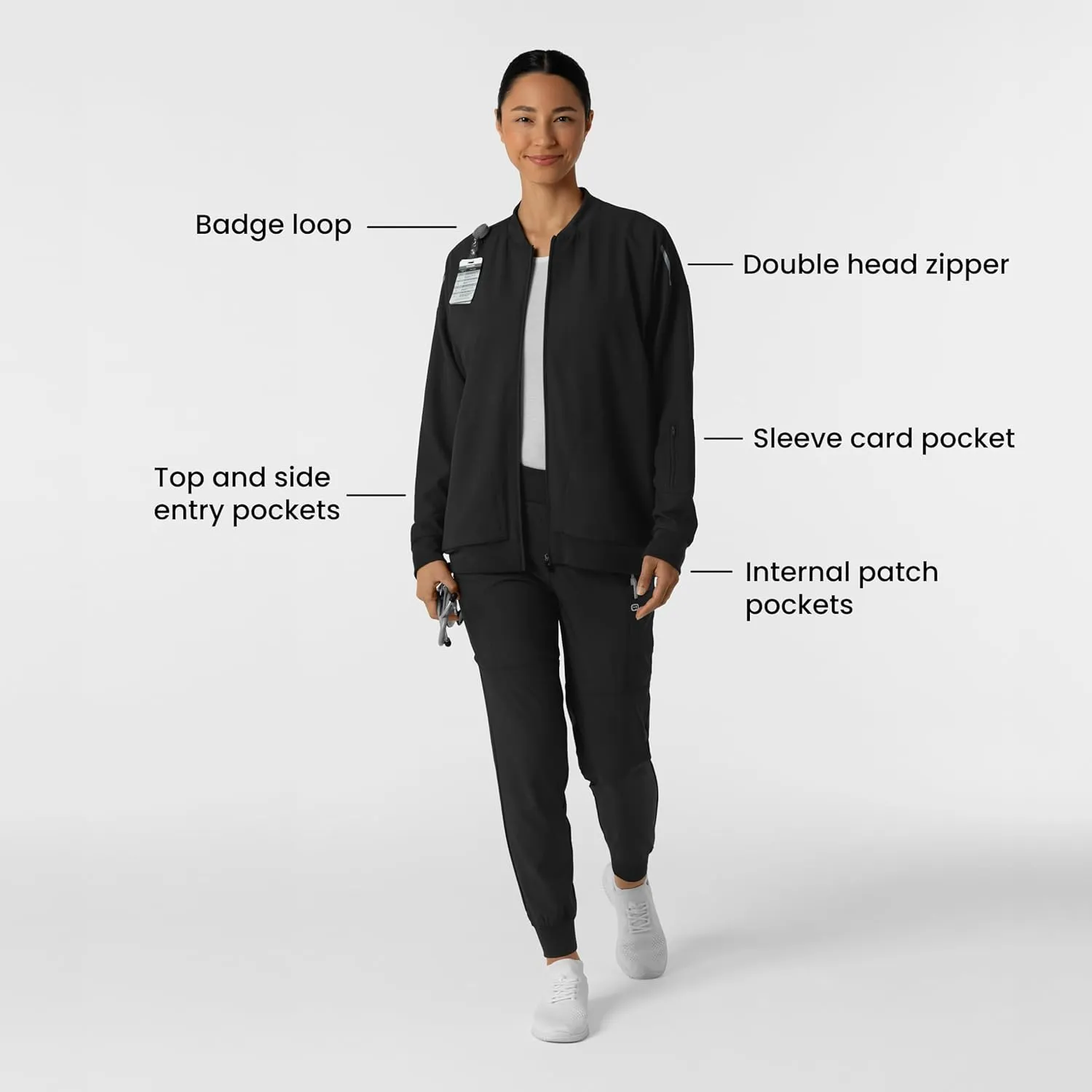 Women's Bomber Scrub Jacket