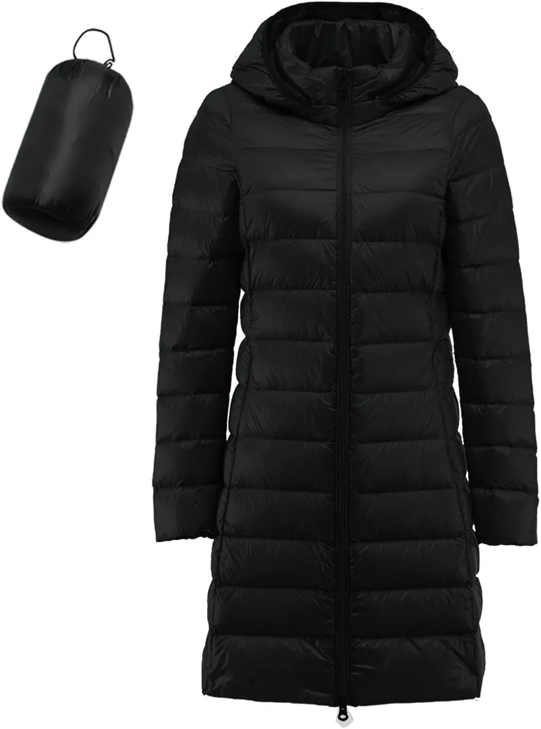Women's Long Down Jacket Lightweight Packable Travel 2023 Fall Winter Puffer Jackets Slim Fit Casual Warm Duck Down Coat