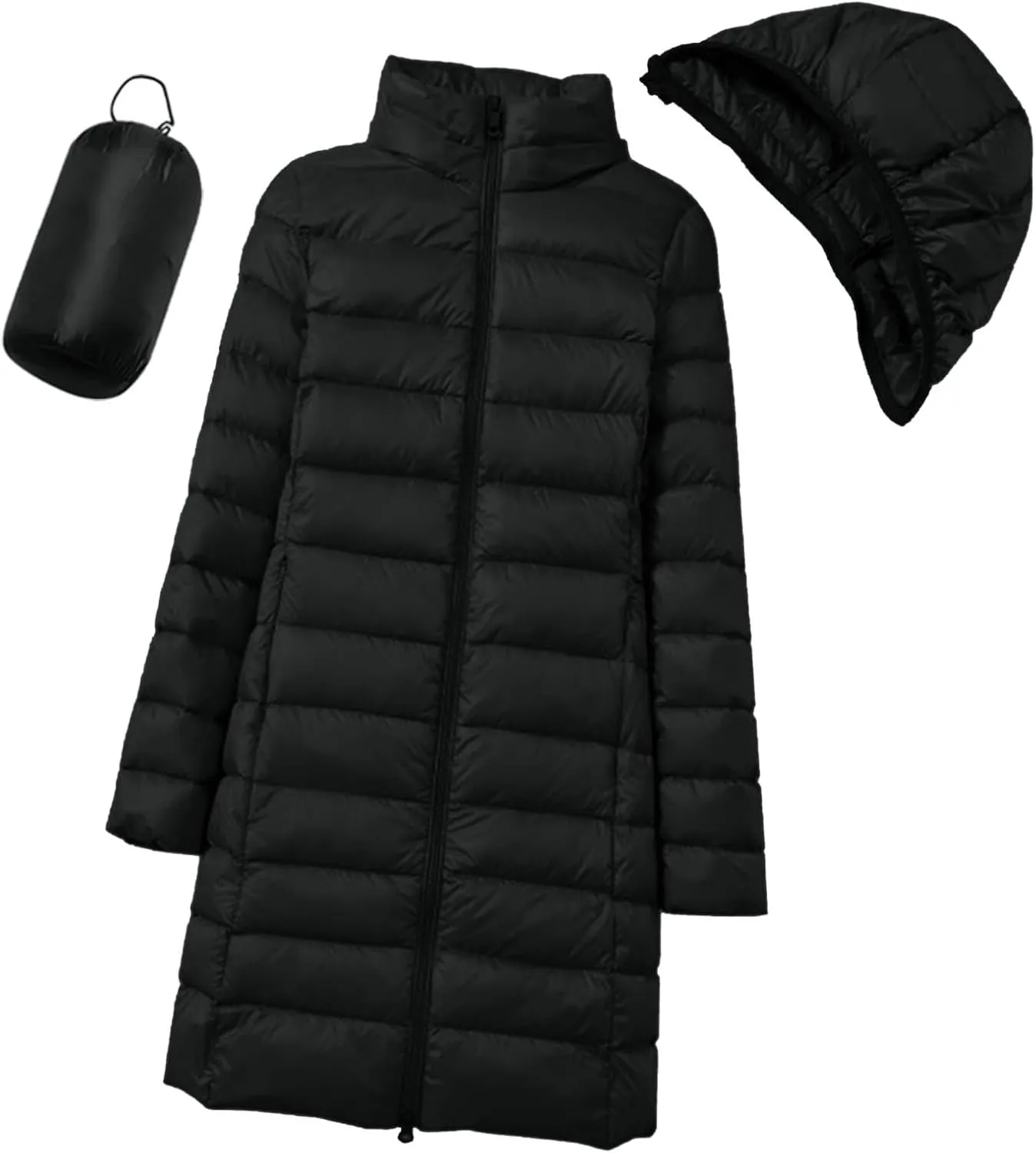 Women's Long Down Jacket Lightweight Packable Travel 2023 Fall Winter Puffer Jackets Slim Fit Casual Warm Duck Down Coat