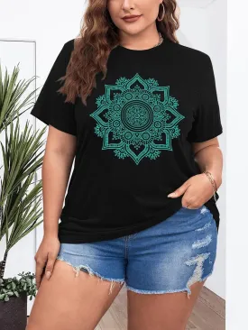 Womens Plus Size Dandelion Print Tshirt Cute Graphic Floral Tees Short Sleeve Summer Blessed Tee Tops