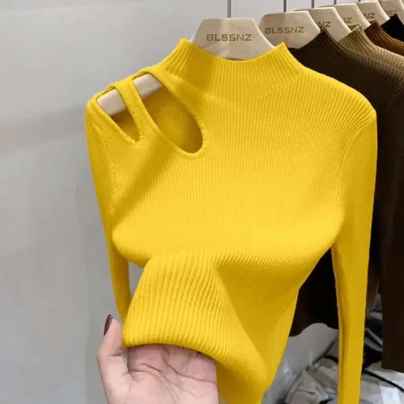 Women's Ribbed Turtleneck Knitted Fit Soft Warm Pullovers Sweater