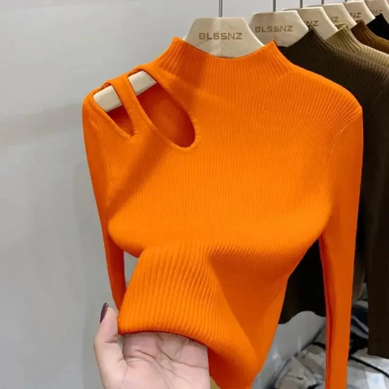 Women's Ribbed Turtleneck Knitted Fit Soft Warm Pullovers Sweater