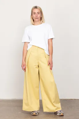 Yellow wide tailored trousers