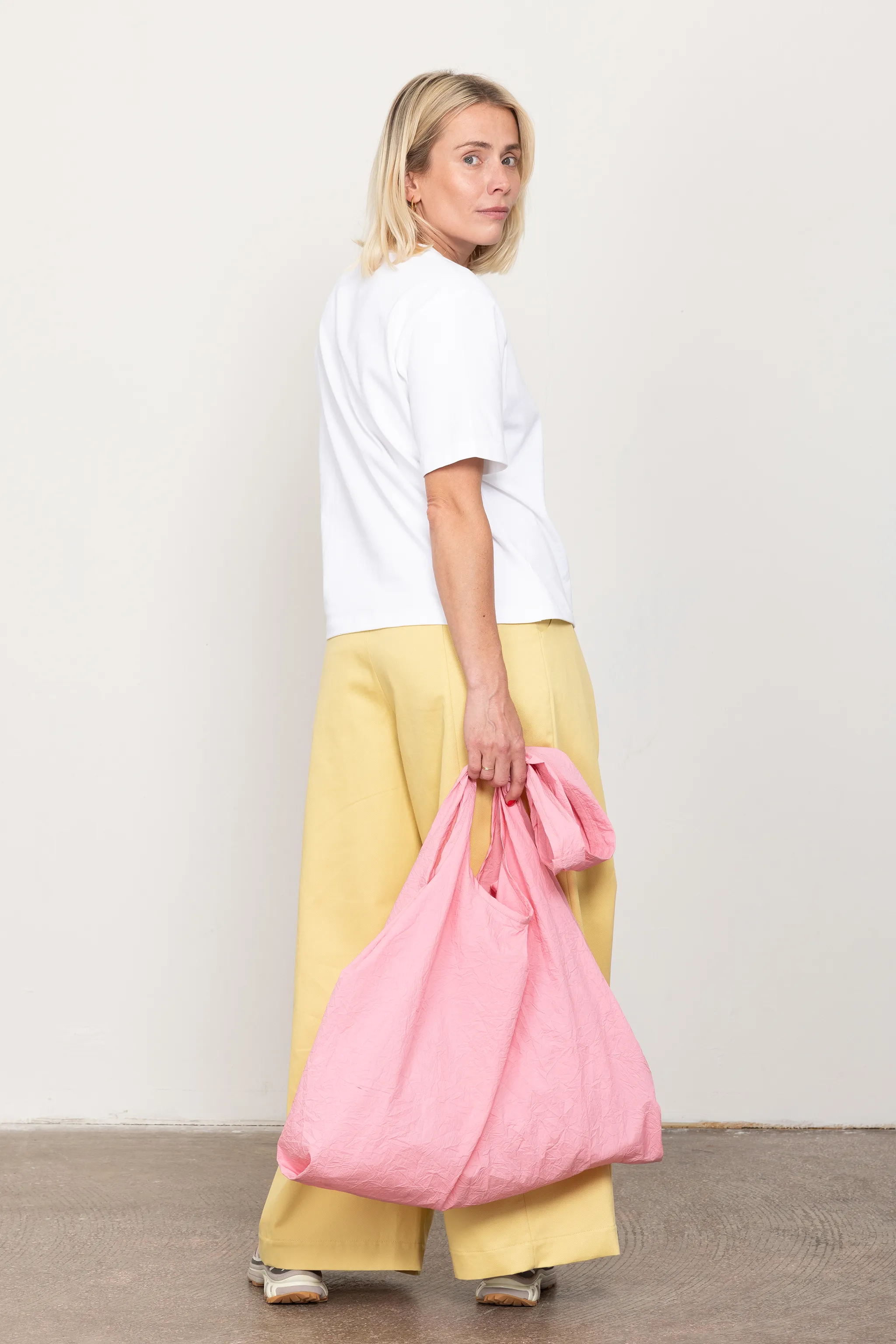 Yellow wide tailored trousers
