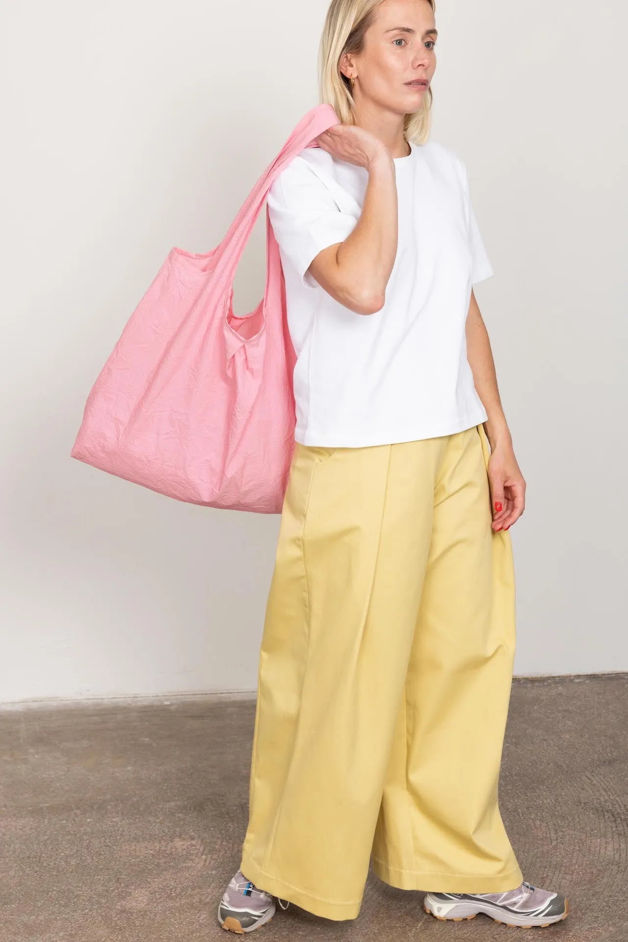 Yellow wide tailored trousers